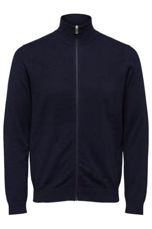 gebreid vest donkerblauw