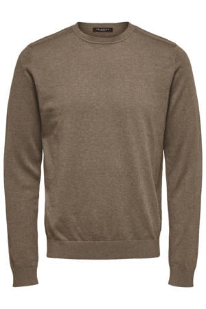 pullover fijn gebreid bruin