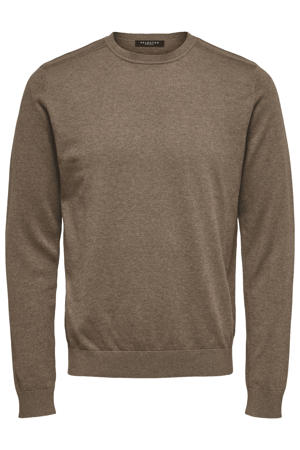 pullover fijn gebreid bruin