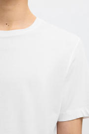 thumbnail: Witte heren SELECTED HOMME regular T-shirt set van 3 van katoen met effen, korte mouwen en ronde hals