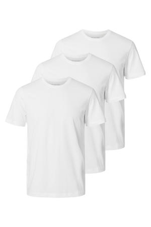 regular T-shirt wit - (set van 3)
