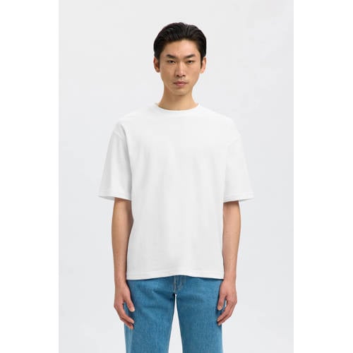 SELECTED HOMME loose T-shirt wit - (set van 3) afbeelding