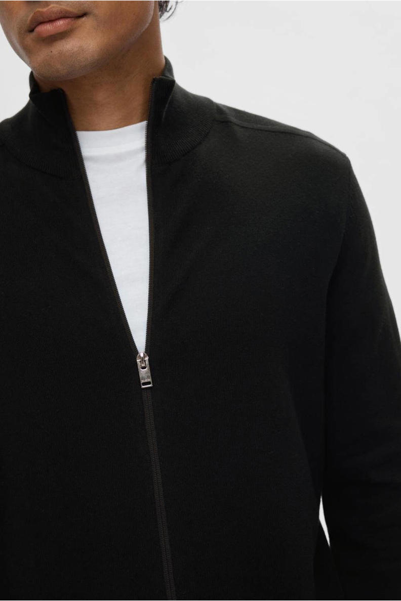 Selected SLHBERG FULL ZIP - Vest - kelp melange