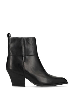 leren cowboylaarzen zwart