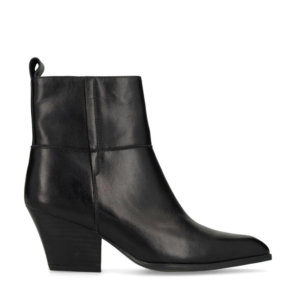 Zwarte dames Manfield leren cowboylaarzen met ritssluiting