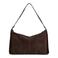 Markberg suede schoudertas Claudia donkerbruin