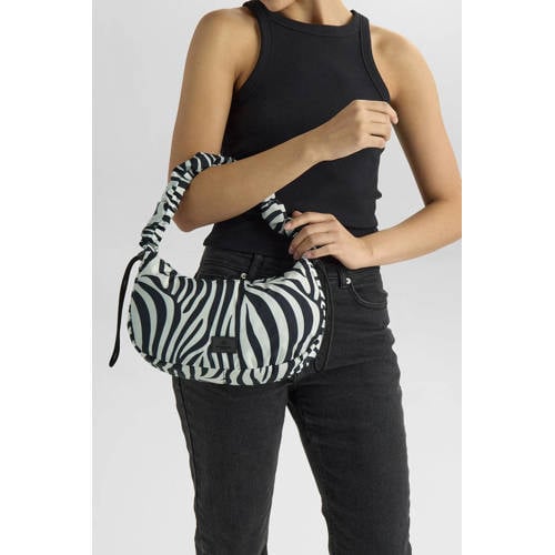 Markberg schoudertas Crave met zebraprint zwart/wit afbeelding
