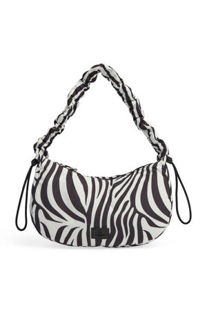 schoudertas Crave met zebraprint zwart/wit
