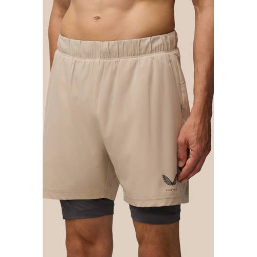 Castore sportshort Flow 2-in-1 beige afbeelding