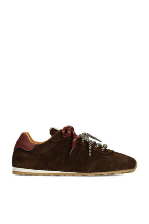 suède sneakers donkerbruin