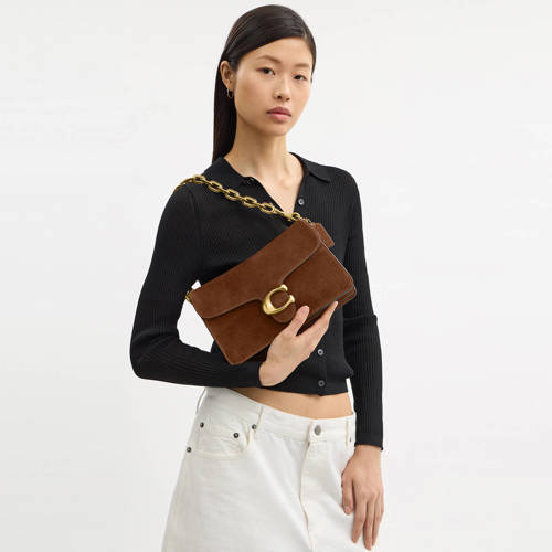 Coach suède schoudertas Chain Tabby cognac afbeelding