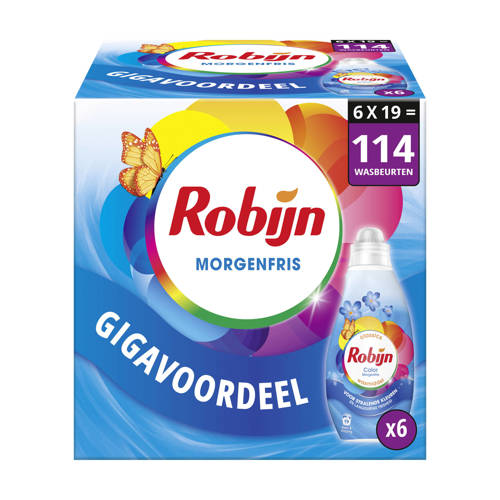 Robijn Klein & Krachtig Classics Color Morgenfris vloeibaar wasmiddel - 6 x 19 wasbeurten - 114 wasbeurten afbeelding