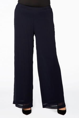 high waist broek marineblauw
