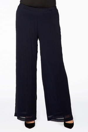 high waist broek marineblauw