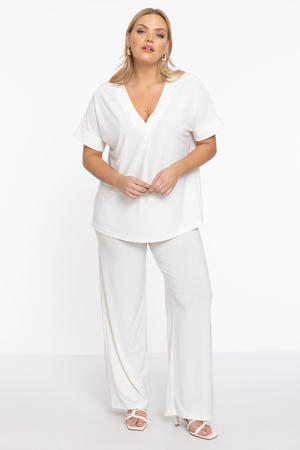 high waist broek beige
