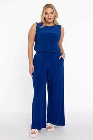 high waist broek donkerblauw