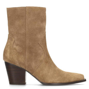 Beau suède enkellaarzen taupe