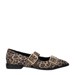 loafers met panterprint beige/zwart
