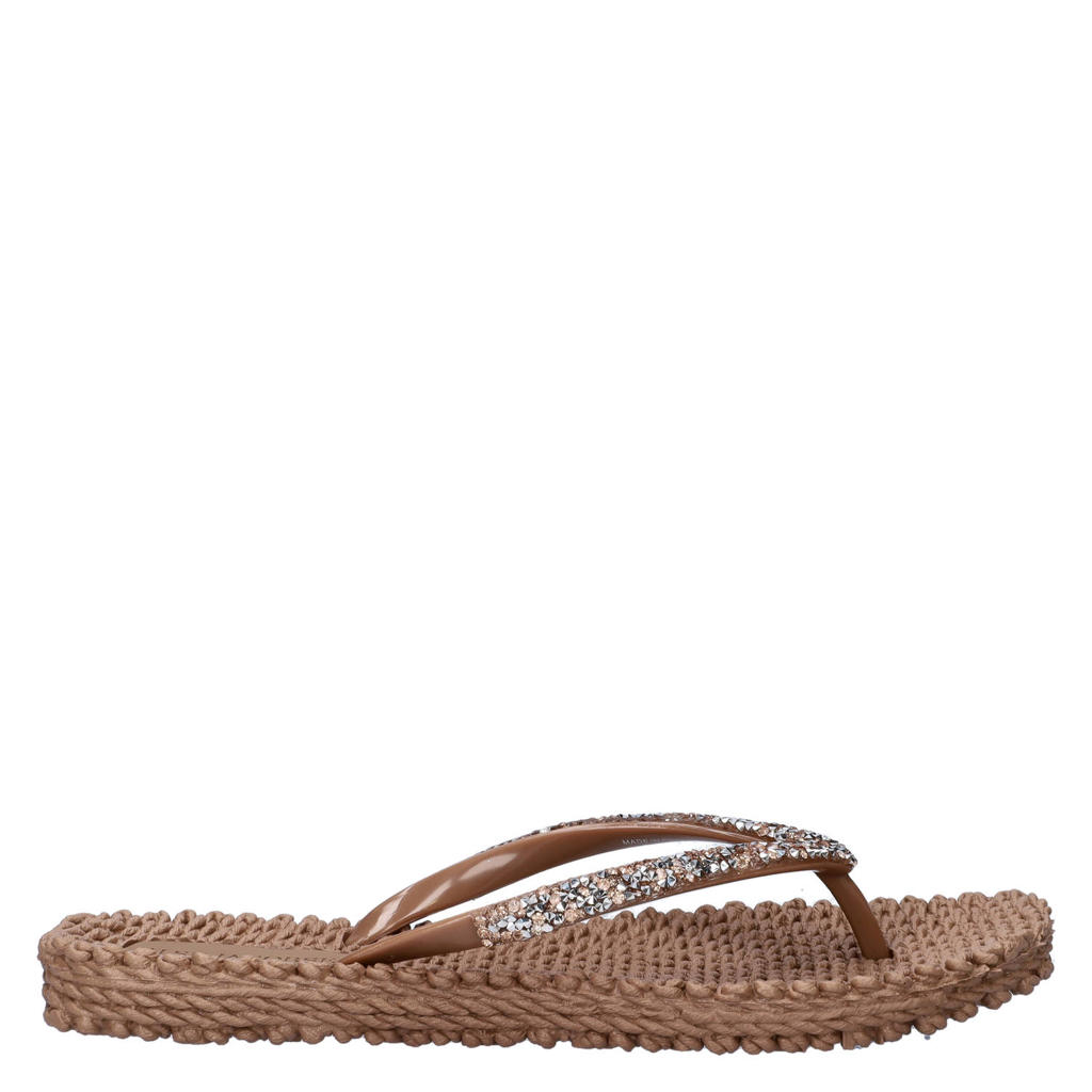 Bruine dames Ilse Jacobsen Cheerful teenslippers van kunststof