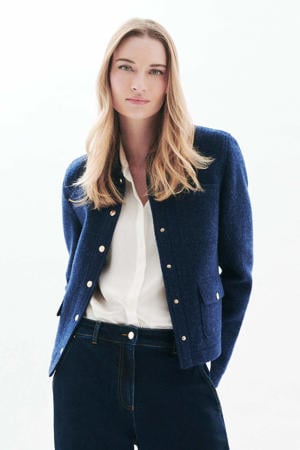 wollen jasje donkerblauw