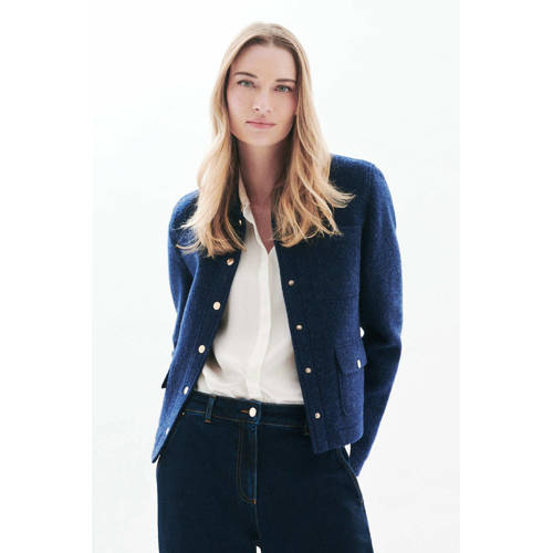 Caroll wollen jasje donkerblauw afbeelding