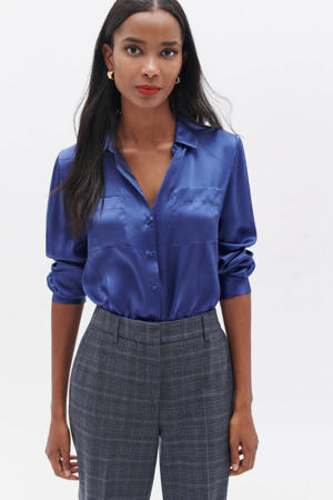zijden blouse blauw