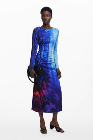 midi jurk blauw