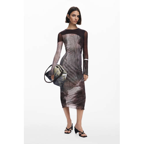 Desigual mesh midi jurk multi afbeelding