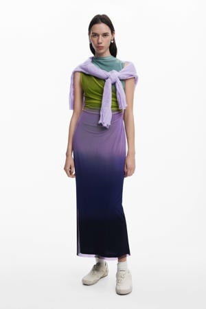 mesh maxi jurk multi
