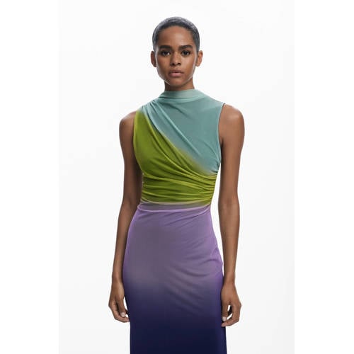 Desigual mesh maxi jurk multi afbeelding