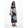 Desigual gebloemde midi jurk zwart