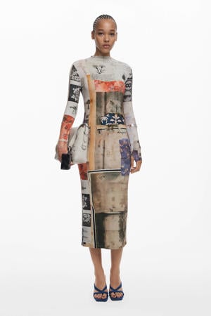 midi jurk multi