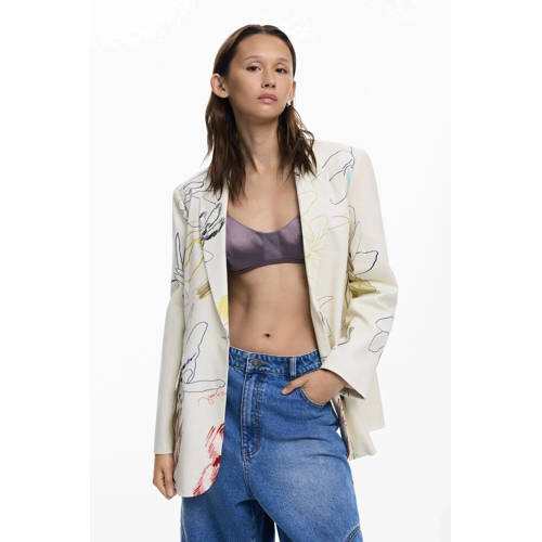 Desigual oversized blazer ecru afbeelding