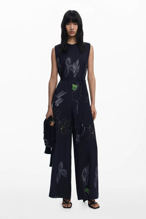 gebloemde jumpsuit zwart