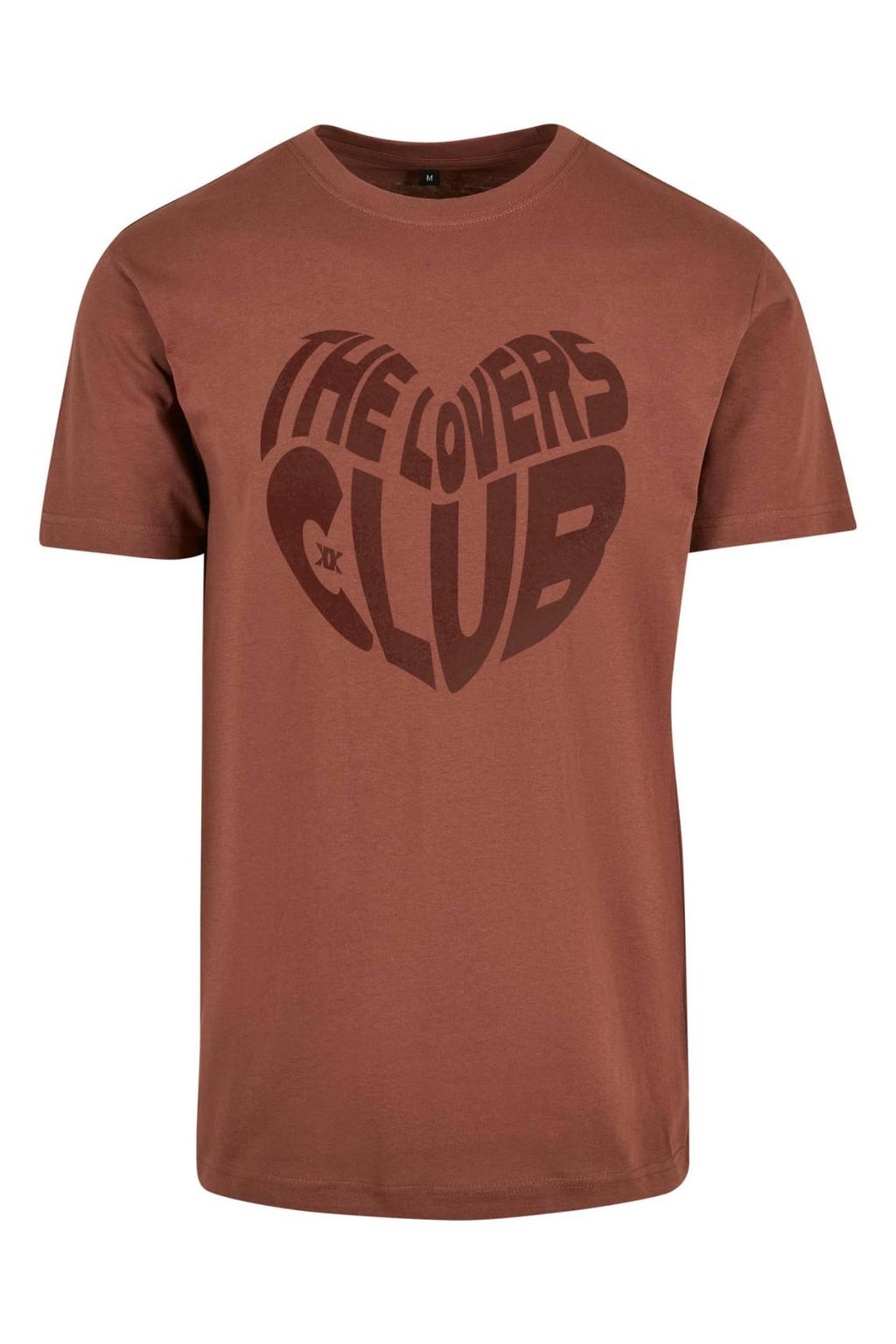 Bruine dames Pinned by K Curve T-shirt van katoen met printopdruk, korte mouwen en ronde hals