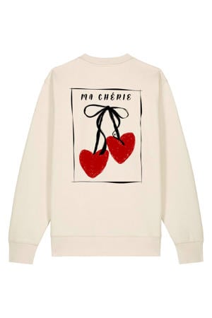 sweater met backprint ecru