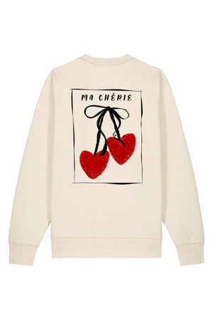 sweater met backprint ecru