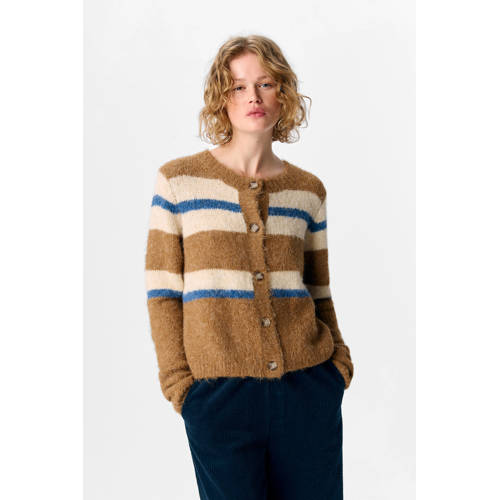 OBJECT gestreepte vest camel gebreid afbeelding