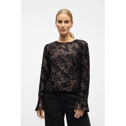 OBJECT top bruin met pailletten afbeelding