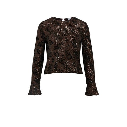 OBJECT top bruin met pailletten afbeelding