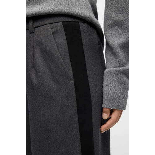 OBJECT wide leg regular waist pantalon donkergrijs afbeelding