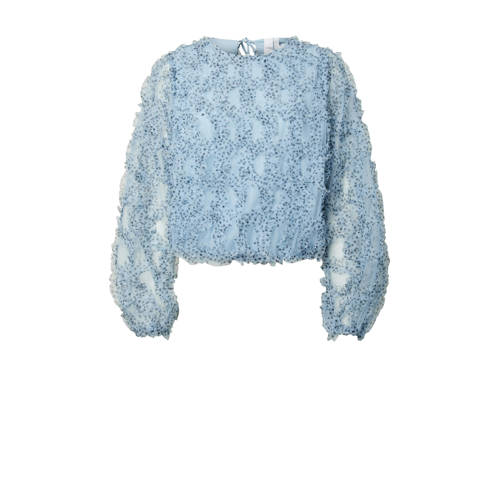 Y.A.S blousetop met stippen lichtblauw afbeelding