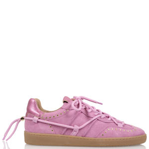 suède sneakers met studs roze