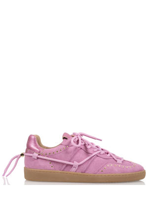 suède sneakers met studs roze