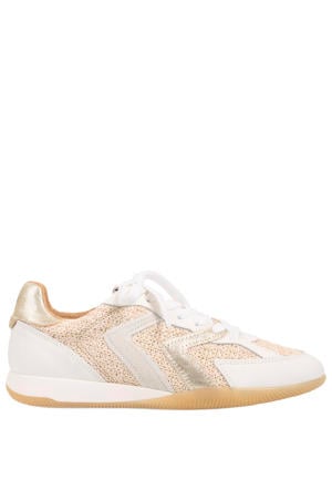 Hiki Raffia leren sneakers wit/beige