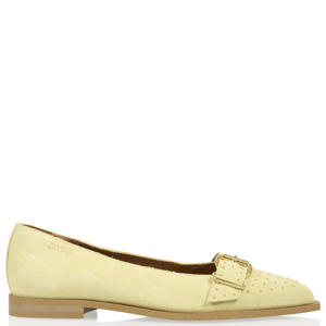Port Vila suède leren loafers met siergesp lichtgeel