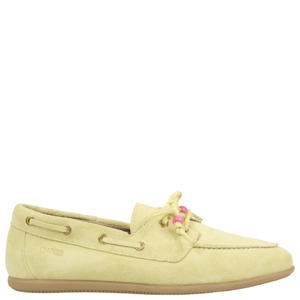 suède bootschoenen lichtgeel