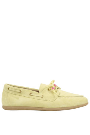 suède bootschoenen lichtgeel