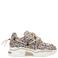 DWRS Jupiter Studs chunky leren sneakers met panterprint beige/zwart