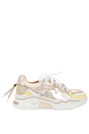 Jupiter chunky leren sneakers beige/geel